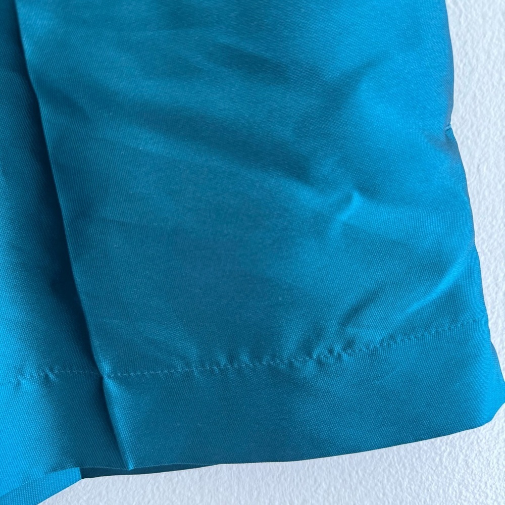 NWT Sandro Hoki Satin Silk Blend Teal Wide Leg High Waist Shorts size Small 36 - Picture 7 of 10